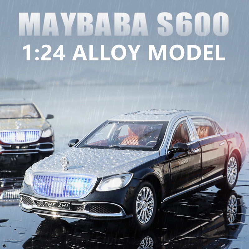 새로운 1:24 Maybach S600 금속 CarsModel 다이 캐스트 합금 높은 시뮬레이션 차량 자동차 모델 6 문을 열 수 있습니다 어린이 장난감 선물